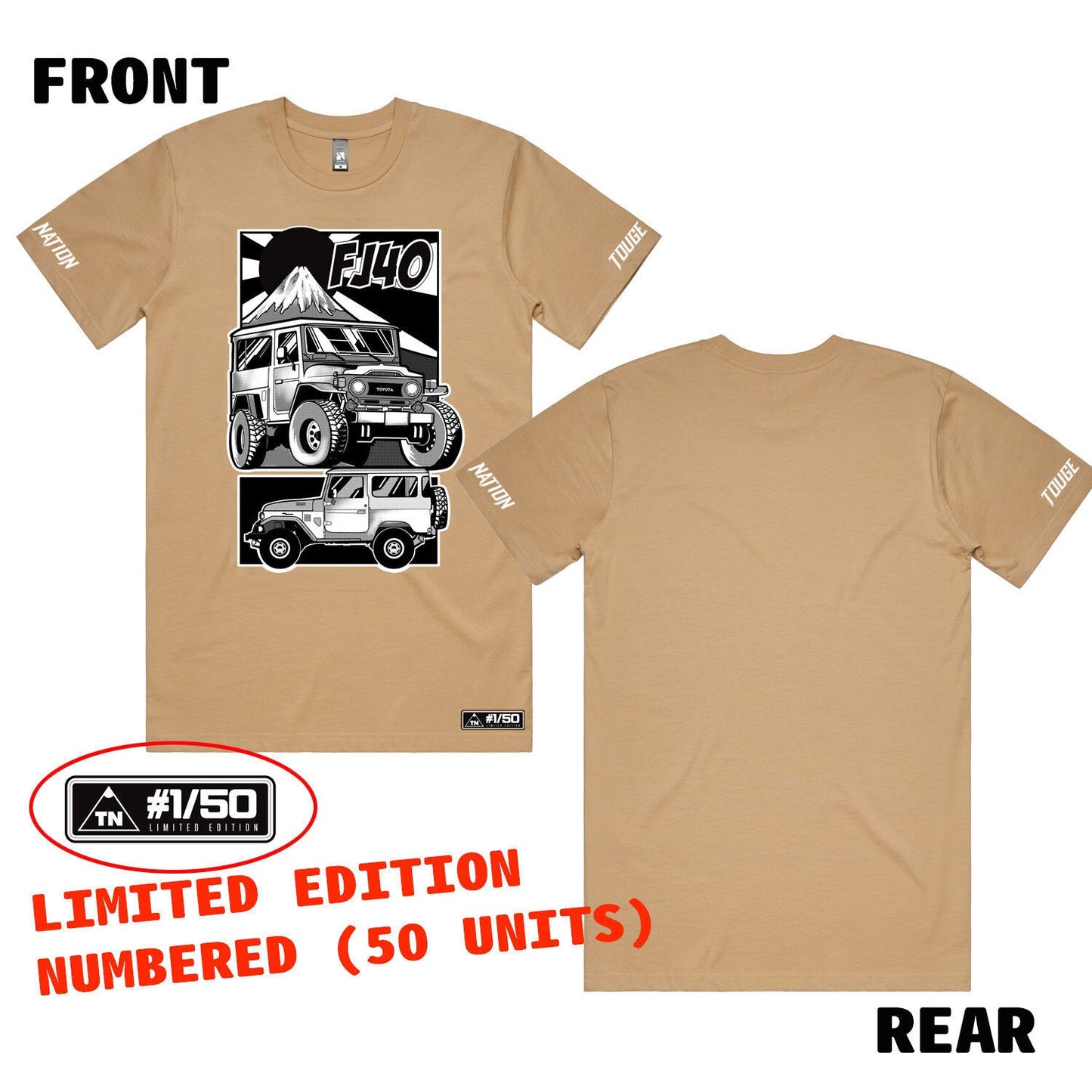 TOYOTA LANDCRUISER HERITAGE T-SHIRT : FJ40 (LIMITED EDITION SANDY)