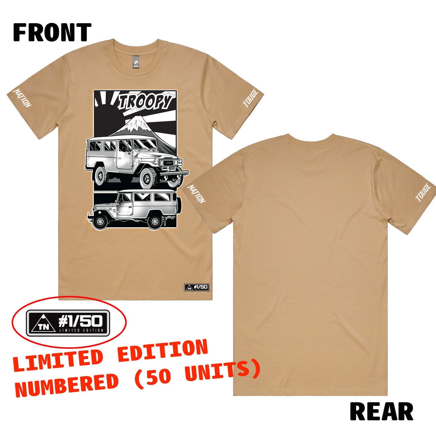 TOYOTA LANDCRUISER HERITAGE T-SHIRT : 45-SERIES TROOP CARRIER (LIMITED EDITION)